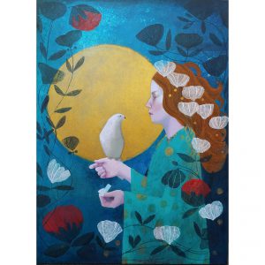 Louise Villa, "Hemligheter", akryl, h/b 80x60 cm