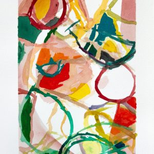 Anja Richardt Krabbe, "Utan titel II", akvarell/blandteknik, h/b 33x19 cm, 5 000 kr