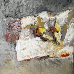 Bente Bjerregaard, "Stilleben med päron", olja, h/b 112x90 cm, 32 000 kr